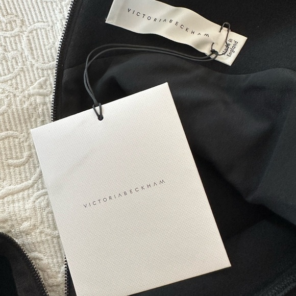 Victoria Beckham Black Bonded Crepe Cami Fitted Dress, Sz US 6/UK 10 - Picture 8 of 11